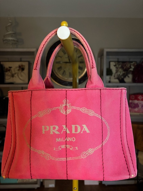 Prada Handbags - ✨Live Show Listing✨ Prada Pink Canvas Tote with Strap
